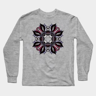 Gothic floral mandala with leaves and bugs Long Sleeve T-Shirt